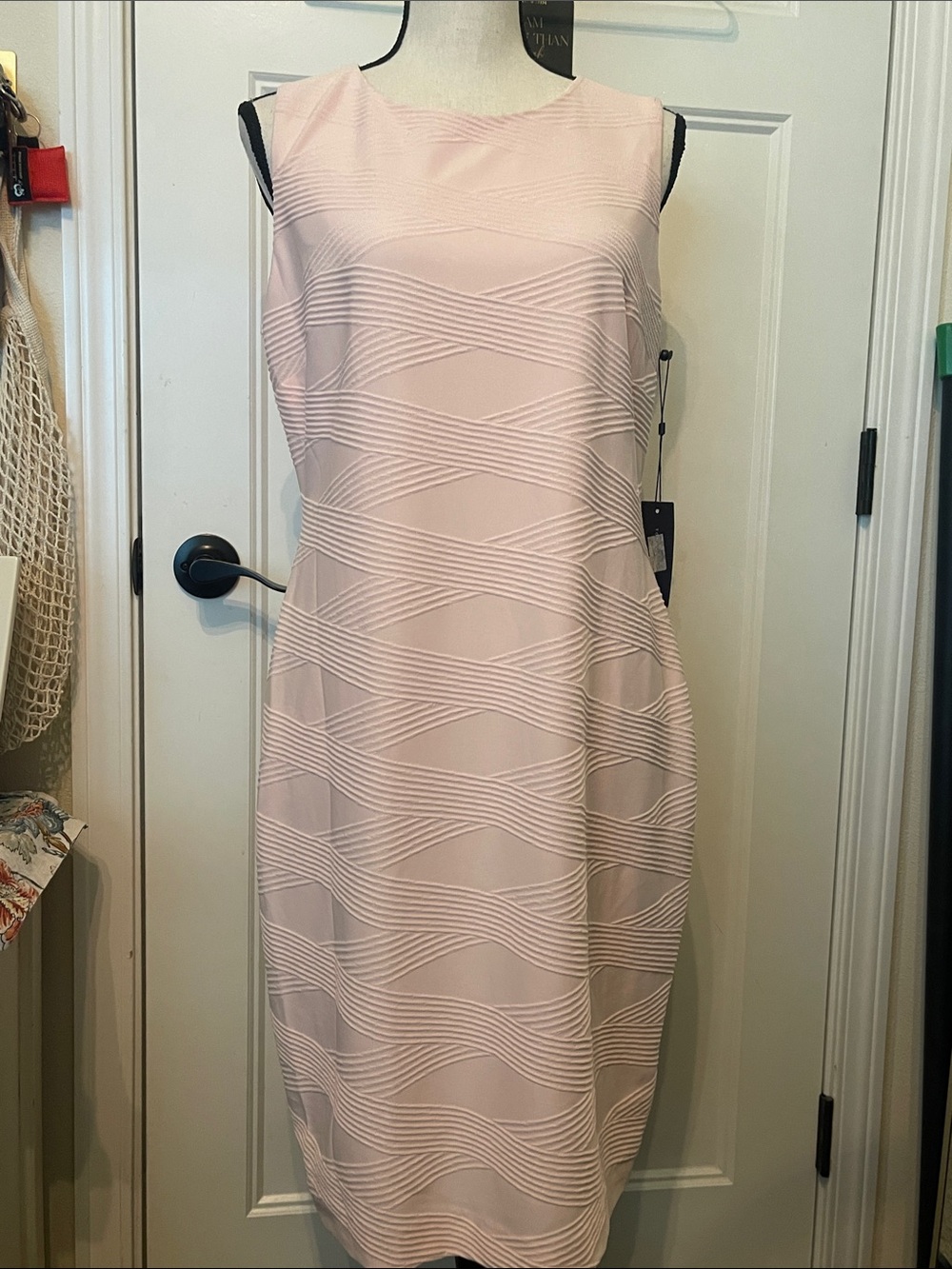 Tommy Hilfiger Pale Pink Sleeveless Midi Sheath Dress